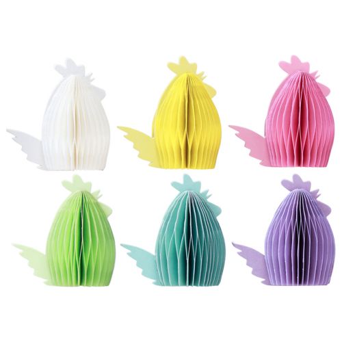 Article Poulets décoratifs en papier nid d&#39;abeille 11×6m5×12cm 6pcs