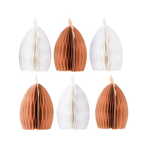 Article Papier nid d&#39;abeille poulet décoratif blanc orange 5,5×3,5×6cm 6 pcs