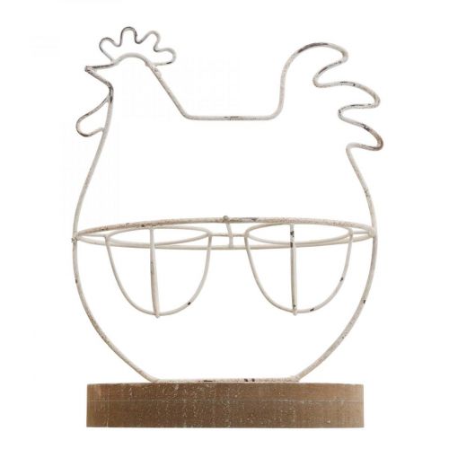 Article Déco de table poule décoration de table oeuf de Pâques métal 16x8.5x20cm