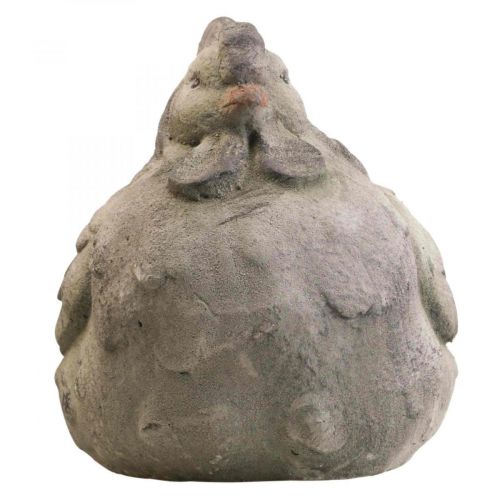 Floristik24 Déco poule grande céramique grise déco printanière vintage 30cm