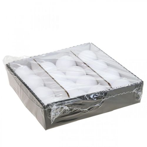 Floristik24 Bougies décoratives Bougies boules blanches Bougies de l&#39;Avent Ø60mm 16 pcs