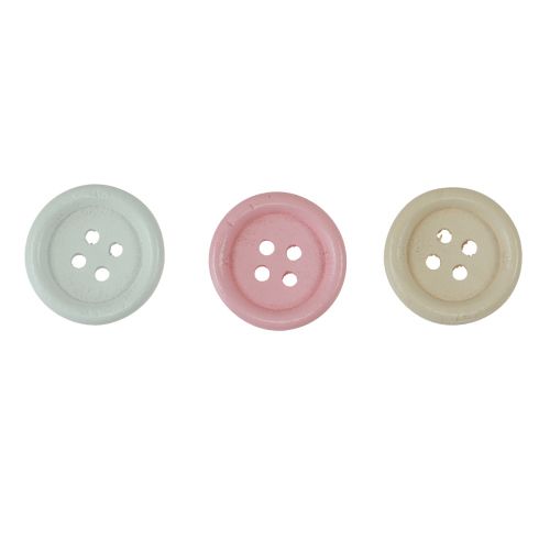 Article Boutons décoratifs pour travaux manuels bois Ø2cm rose crème blanc 210pcs