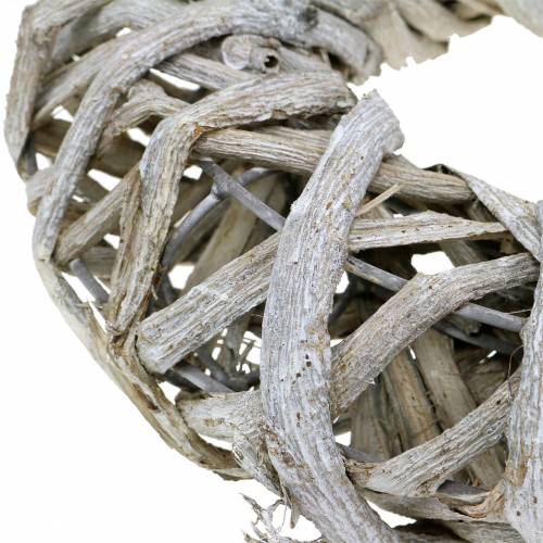 Floristik24 Couronne décorative liane bois blanchi Ø50cm
