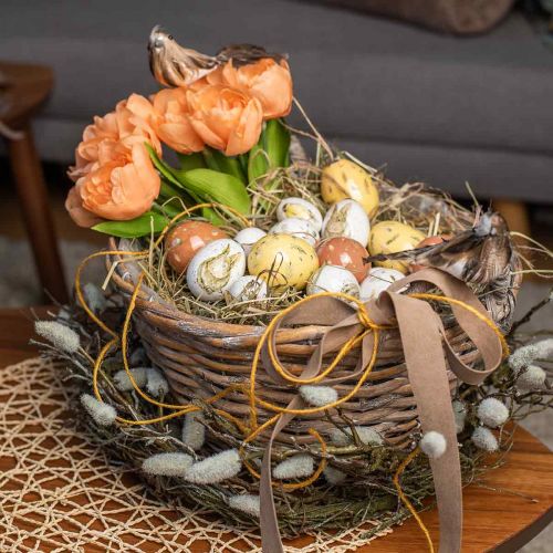 Floristik24 Couronne décorative chatons de saule artificiel décoration de table Pâques Ø26cm