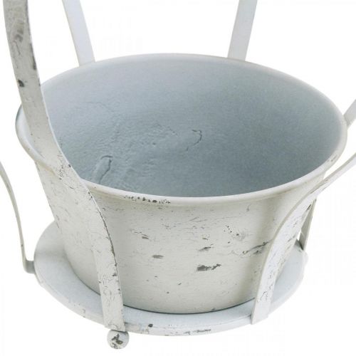 Floristik24 Couronne décorative blanche shabby chic décoration de jardin en métal lot de 3