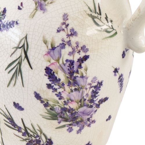 Floristik24 Pichet décoratif grès lavande violet crème décoration de table H21cm