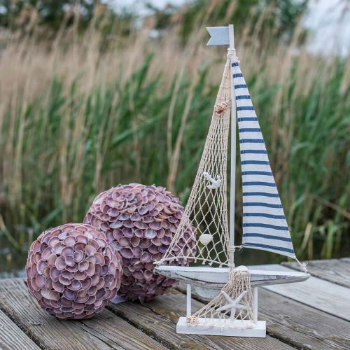 Article Boule coquillage Décoration maritime avec coquillages Boule déco violette Ø12cm