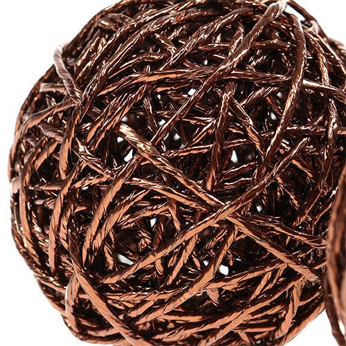 Floristik24 Boule décorative en fil de papier Ø12cm marron 6pcs
