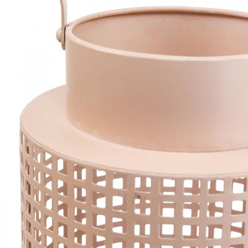 Article Lanterne décorative lanterne en métal rose avec anse Ø18cm H29cm