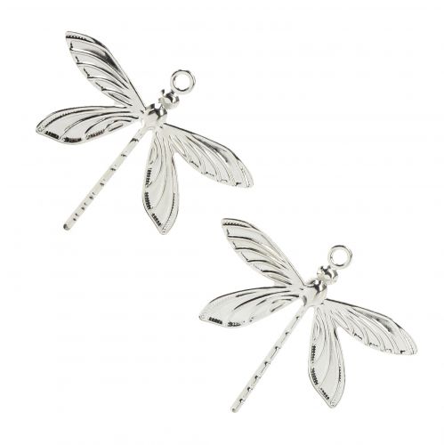 Floristik24 Libellules décoratives à suspendre décoration d&#39;été argent 5×4cm 36 pcs