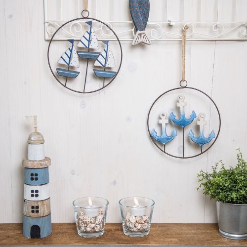 Article Anneau décoratif en métal pour suspendre voiliers/ancres Ø18cm 2 pièces