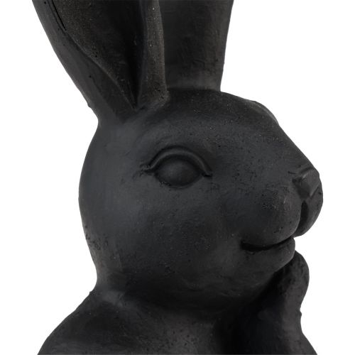 Floristik24 Lapin de Pâques décoratif Buste de lapin noir Décoration de Pâques 22,5 cm