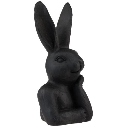 Floristik24 Lapin de Pâques décoratif Buste de lapin noir Décoration de Pâques 22,5 cm
