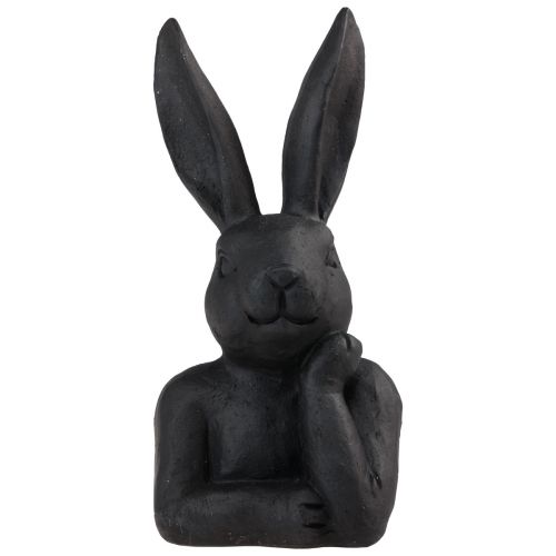 Article Lapin de Pâques décoratif Buste de lapin noir Décoration de Pâques 22,5 cm