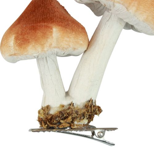 Article Champignons décoratifs avec pince décoration d&#39;automne floqués assortis 9cm 3pcs