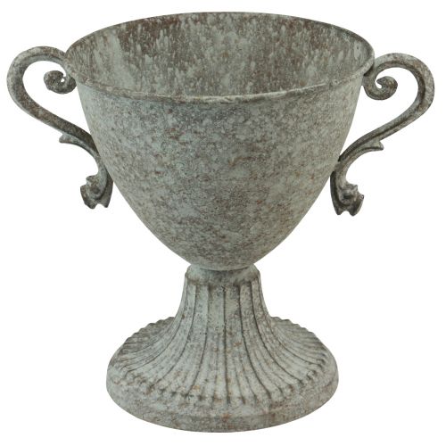 Article Coupe avec anse Déco métal Marron Blanc Ø15cm H19,5cm