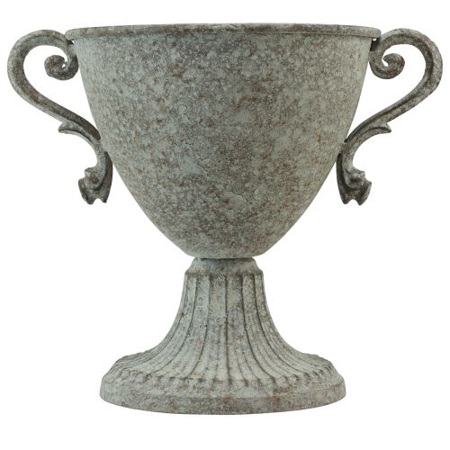 Article Coupe avec anse Déco métal Marron Blanc Ø15cm H19,5cm