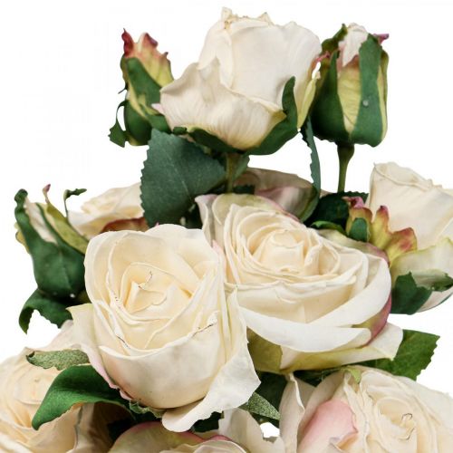 Floristik24 Déco Roses Crème Roses Artificielles Fleurs en Soie 50cm 3pcs