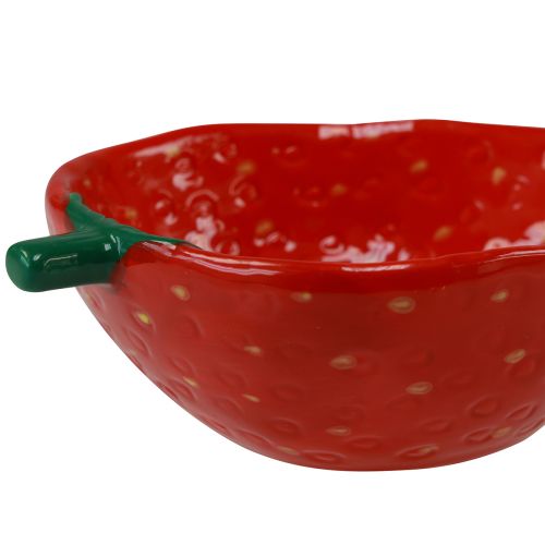 Article Bol décoratif bol en céramique de fraises rouge 12,5×15,5cm 2pcs