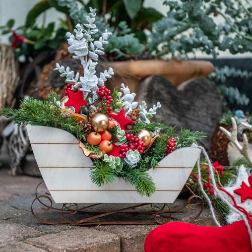 Floristik24 Traîneau décoratif Traîneau de Noël en bois naturel 36×13×21cm