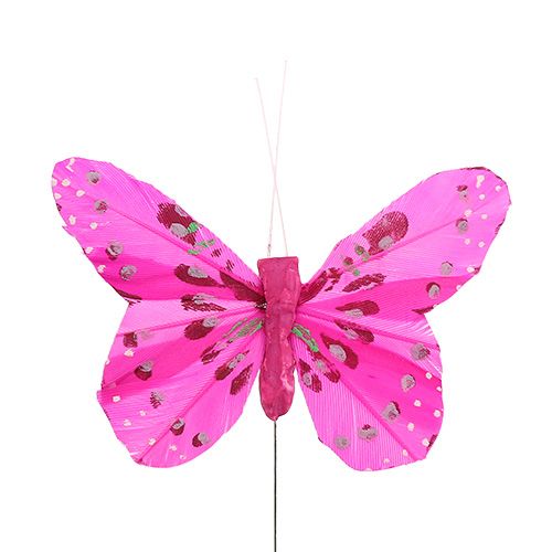 Article Déco papillon rose-rose tri. 6 cm 24 pièces