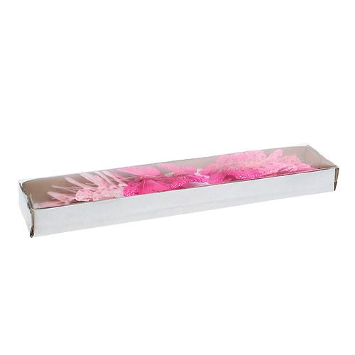 Floristik24 Déco papillon rose-rose tri. 6 cm 24 pièces