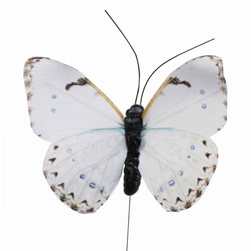 Floristik24 Déco papillon sur fil décoration printanière colorée 8cm 12pcs