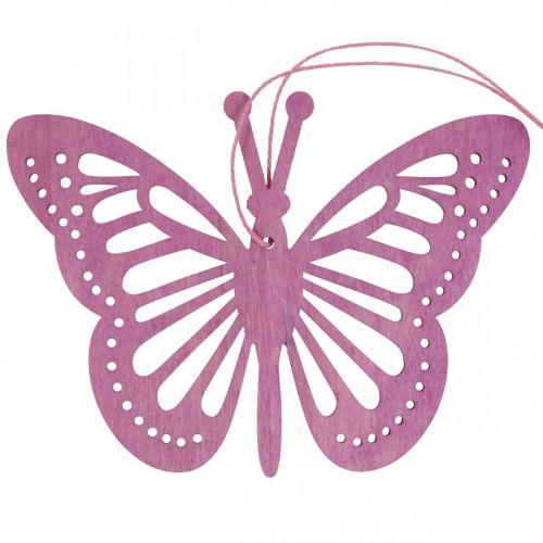 Floristik24 Déco papillons déco cintre violet/rose/rose 12cm 12pcs