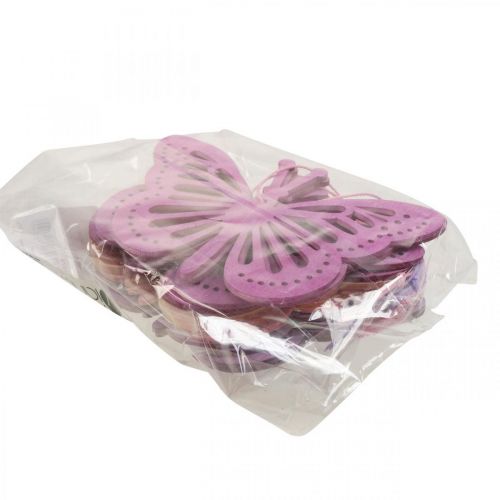 Floristik24 Déco papillons déco cintre violet/rose/rose 12cm 12pcs