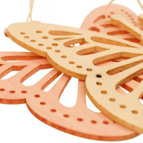 Article Papillons décoratifs à suspendre Orange/Rose/Jaune 12 cm 12 pièces