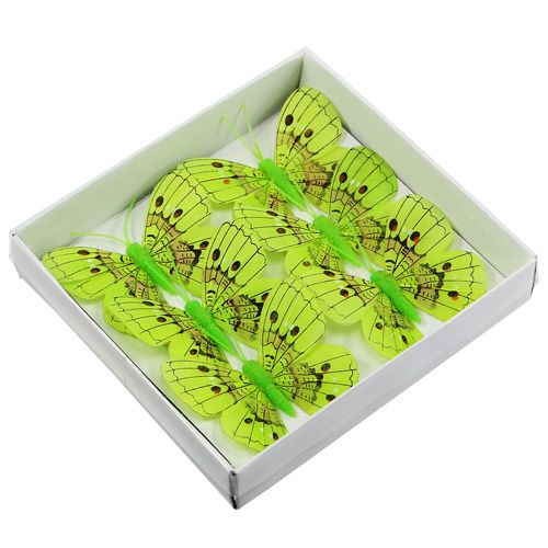Article Papillon vert 8cm 6P