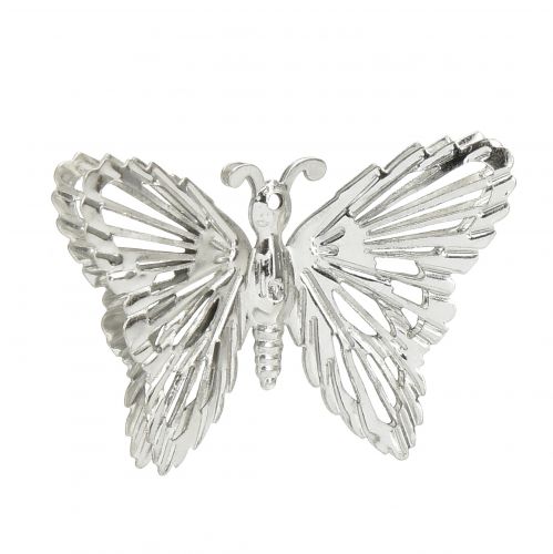 Article Papillons décoratifs en métal à suspendre décoration argent 5cm 30pcs