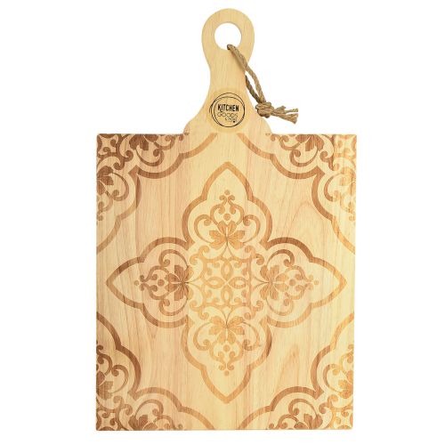 Floristik24 Planche à découper décorative plateau rectangulaire en bois de manguier 33×29cm