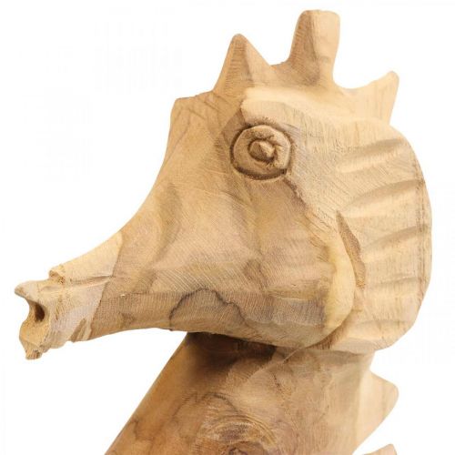 Article Hippocampe déco bois grand, décoration maritime H38cm