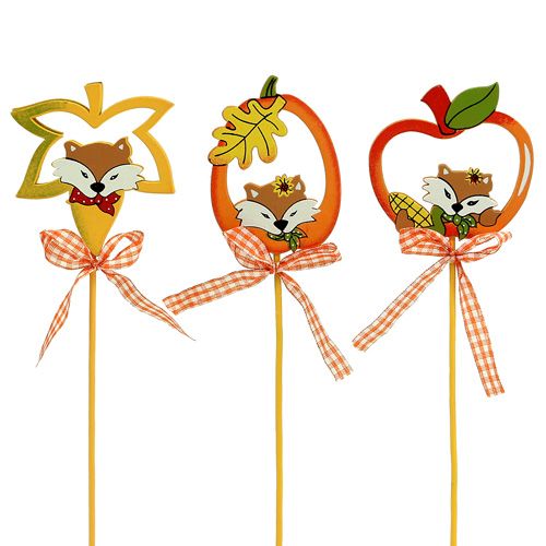 Floristik24 Décocation pour bouquet d&#39;automne feuille pomme citrouille tri. 6 cm L29 cm 12 pièces