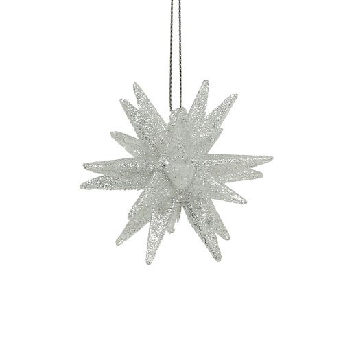 Floristik24 Étoiles décoratives avec mica 7,5cm argent 8 pcs