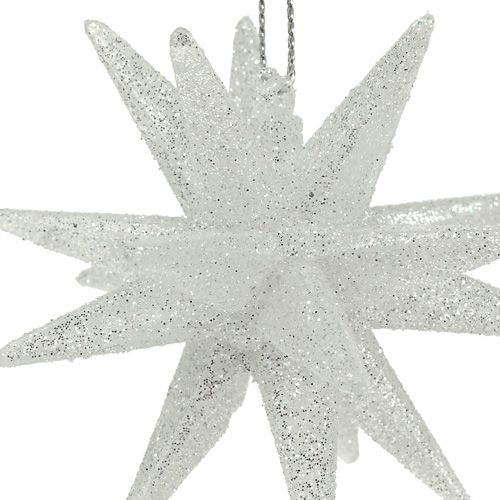 Floristik24 Étoiles décoratives avec mica 7,5cm argent 8 pcs