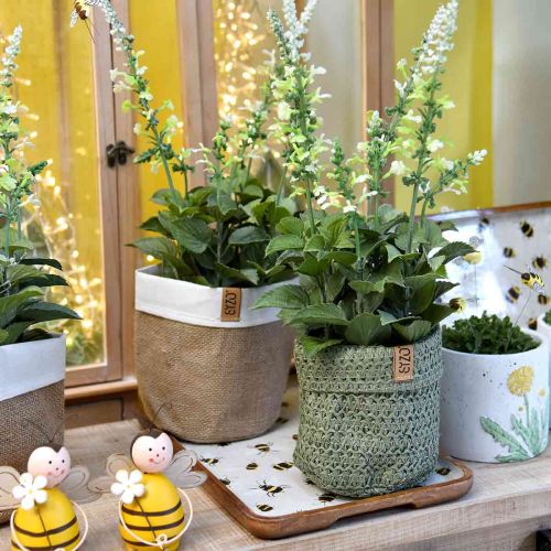 Floristik24 Plateau déco carré bois abeilles plateau déco été 35×23.5×2cm