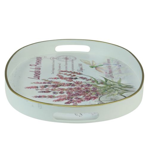 Article Plateau décoratif plateau en plastique lavande blanc 39×27,5cm