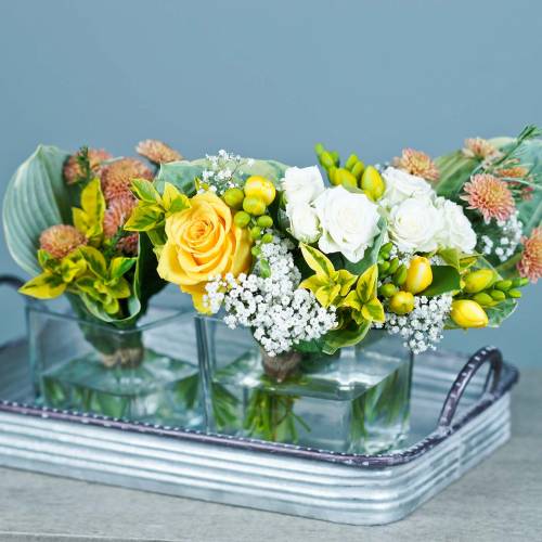 Floristik24 Plateau déco avec poignées métal argenté 30cm/37cm/45cm lot de 3