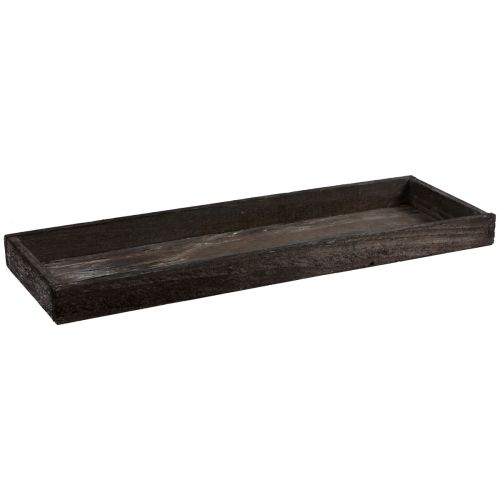 Floristik24 Plateau décoratif, plateau oblong en bois, marron, rustique, 42×14×3cm