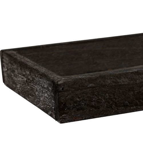 Floristik24 Plateau décoratif, plateau oblong en bois, marron, rustique, 42×14×3cm