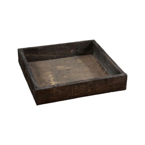 Floristik24 Plateau décoratif plateau carré en bois marron 20×20×3,5cm