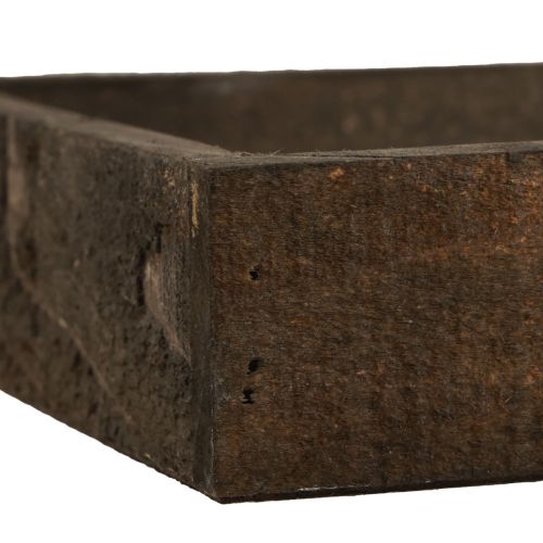 Floristik24 Plateau décoratif plateau carré en bois marron 20×20×3,5cm
