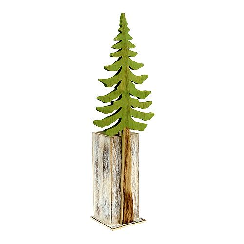 Sapin déco avec bac en bois H49cm