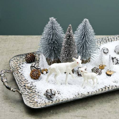 Floristik24 Sapin de Noël décoratif paillettes blanches 8cm 24 pcs