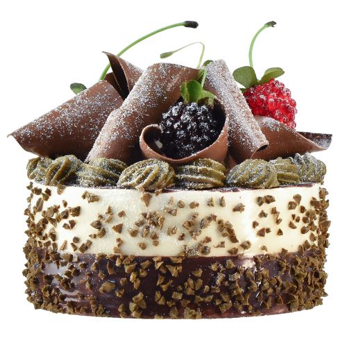 Floristik24 Gâteau décoratif chocolat artificiel factice Ø10cm