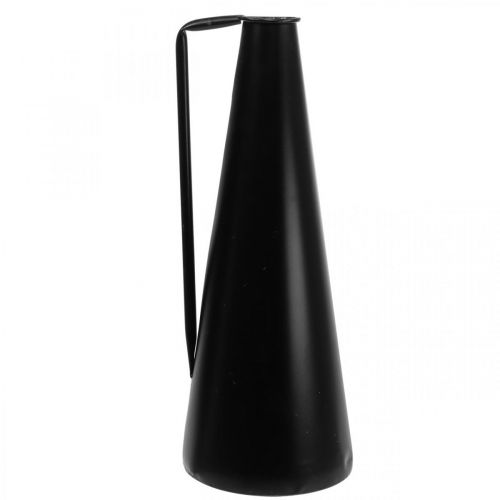 Floristik24 Vase décoratif en métal noir pichet décoratif conique 15x14.5x38cm