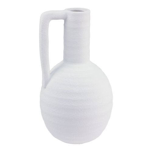 Floristik24 Vase décoratif vase à fleurs blanc avec anse en céramique H26cm