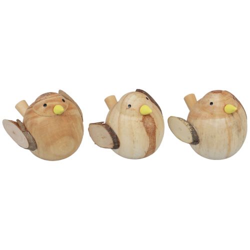 Floristik24 Oiseaux décoratifs oiseaux en bois décoration de table printemps nature 7cm 3 pcs